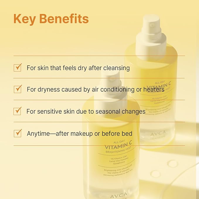 AVCA Vitamin C Face Mist β Hydrating & Brightening Spray for Glowing Skin (5.07oz)