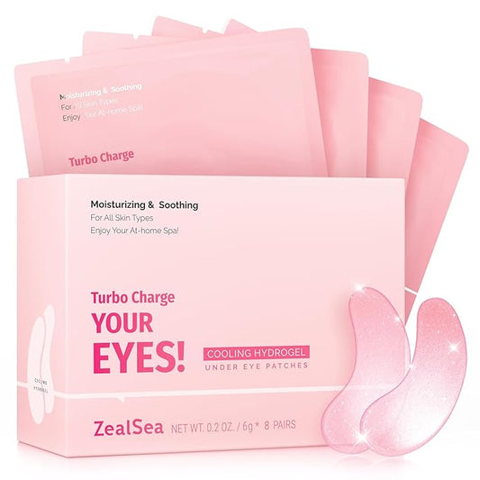 ZealSea 8 Pairs Under Eye Masks for Dark Circles and Puffy Eyes - Hydrating Eye Patches, Gel Eye Patches Eye Bags Treatment for Women - Cling to Eye Moisturizing Lighten Fine Lines