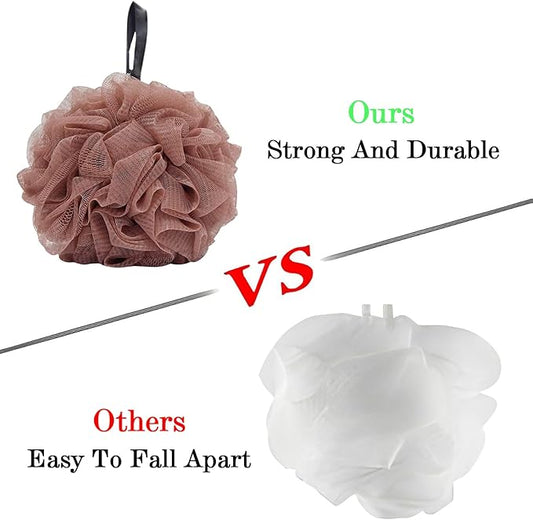 Loofah Sponge 50g/Piece, Exfoliating Bath Sponge Body Scrubber for Women and Men Bath Accessories (3Pcs Mix Color) (Dark Colored)