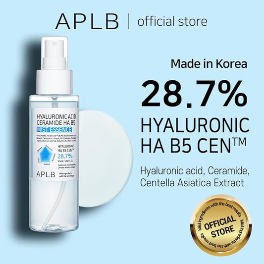 APLB Hyaluronic Acid Ceramide HA B5 Mist Essence | HYALURONIC HA B5 CENβ’ 28.7% 3.55 FL.OZ/Korean Skincare, Replenishing moisture, Revitalize for gentle and improve skin texture through Hyaluronic