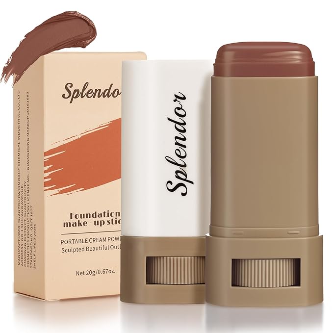 Splendor Serum Boosted Skin Tinted Balm, Solid Tinted Moisturizing Serum Contour Stick Foundation Face Stick splendor balm, Natural Makeup for Women (2#)