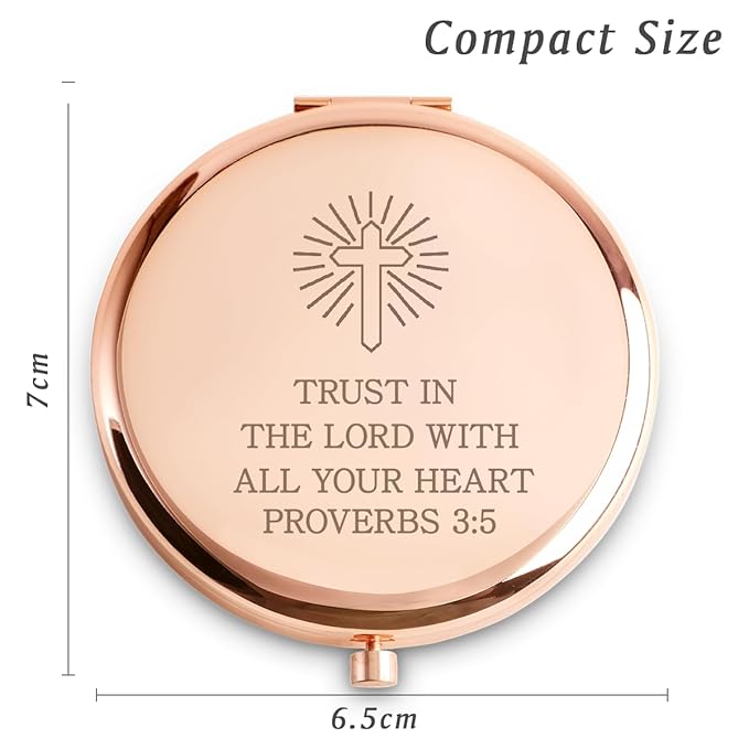 Inspirational Gifts for Women Girls, Christian Compact Mirror, 2025 Graduation Gifts for Her, Personalized Mothers Day Birthday Gift for Mom Wife Sister Daughter Niece Friends Granddaughter Grandma