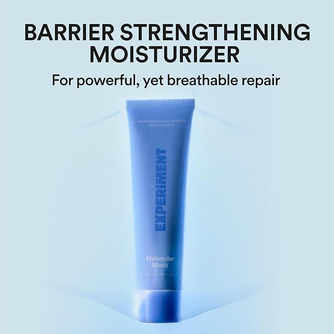 Experiment Molecular Mesh Barrier Repair Moisturizer β Soothing Lightweight Face Cream for Strength, Redness & Irritation - Ectoin, Phytosphingosine, Centella 2 FL OZ - Vegan for Sensitive Skin