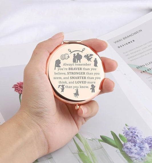 WSNANG Green Monster Musical Inspired Gift Monster Musical Makeup Mirror Monster and Donkey Compact Mirror Musical Monster Fans Gift (Monster Mirror)