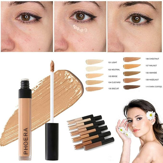 AQUAPURITY PHOERA Liquid Concealer Full Coverage Makeup Face Moisturizer Foundation Conceal Under Eye Dark Circles (103 BEIGE)
