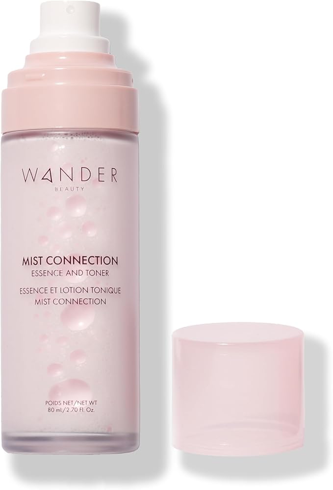 Wander Beauty Mist Connection Essence and Toner - 8-in-1 pH Balancing & Hydrating Facial Mist - Glowy Skin Care with Niacinamide, Hyaluronic Acid, Evening Primrose & Avocado - Alcohol-Free - 2.7 fl oz