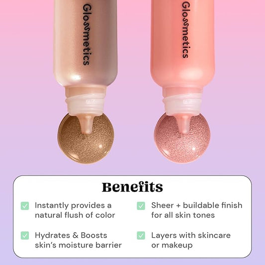 Glossmetics Sun-Kissed Glow Duo. Brightening and Moisturizing Bronzing Drops and Liquid Blush for Cheeks Makeup and Skincare for a Radiant Sun-Kissed Look! Liquid Bronzer and Dewy Blush, Pack of 2