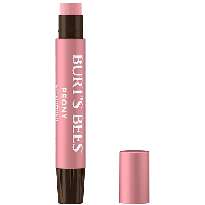 Burt's Bees Lip Shimmer Peony; Warm, Luminescent Color; High Impact, Instant Moisture; with Shea and Cocoa Butters; 100% Natural Origin; 0.09 Ounce (Pack of 1)(Packaging May Vary)