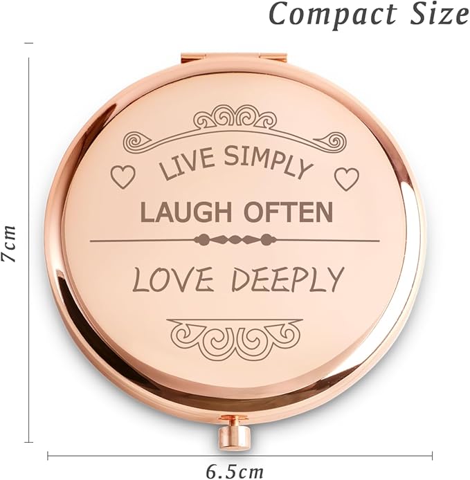 Personalized Gifts for Women Girls, Inspirational Compact Mirrors, 2025 Graduation Gifts for Her, Unique Mothers Day Birthday Gifts for Mom Sister Wife Daughter Niece, Friendship Gifts for Friends