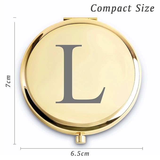 Personalized Gifts for Women Girls, Initial Compact Mirror, Unique Mothers Day Birthday Gifts for Friends Mom Wife Grandma Sister Daughter, 2025 Graduation Gifts for Her College Medical High School