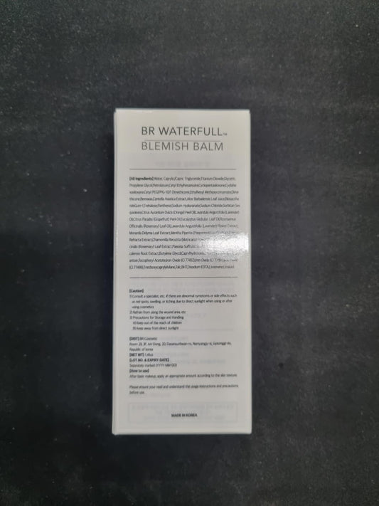 BR Waterfull Blemish Balm, Korean BB Cream, Dewy Finish, Moisturizing Medium Flawless Coverage, Glowing Skin Tone, Glow & Dewy Makeup,1.41oz (BB Cream Bright Type)