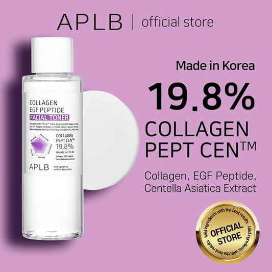 APLB Collagen EGF Peptide Facial Toner | Collagen PEPT CENβ’ 19.8% 5.41 FL.OZ/Korean Skincare, Elasticity Care, Replenishing Moisture, Revitalize for Gentle and Improve Skin Texture