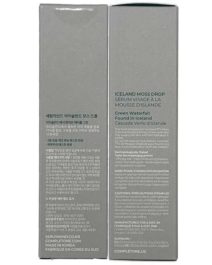 SERUMKIND Iceland Moss Serum - Soothing and Moisturizing Korean Face Serum 1.01 fl.oz. β Malachite, and Beta Glucan β Moisturize Flaky Skin - Vegan, Cruelty-Free, Unscented