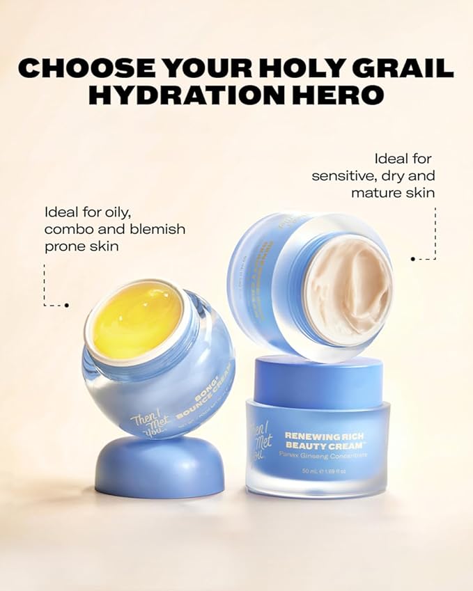 Then I Met You BongΒ² Bounce Cream, Lightweight Gel Cream Barrier Moisturizer with Hallabong Extract, Omega-3 Fatty Acids, Squalane, and Ceramides, Cruelty-Free, Hydration for Oily Skin, 1.69 fl oz