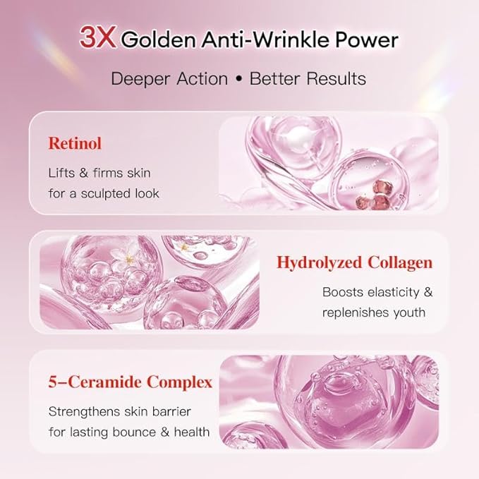 EXH Anti-Wrinkle Face Cream & Lotion – Firming, Lifting & Hydrating Moisturizer, Reduces Fine Lines, Improves Elasticity & Brightens Skin Tone for Youthful Radiance