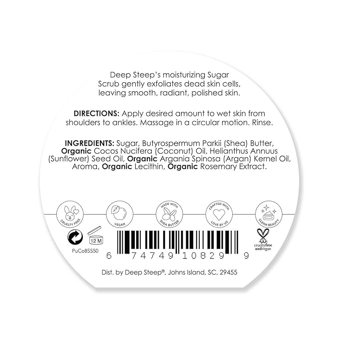 Deep Steep Sugar Scrub, 8oz (Pure Coconut)
