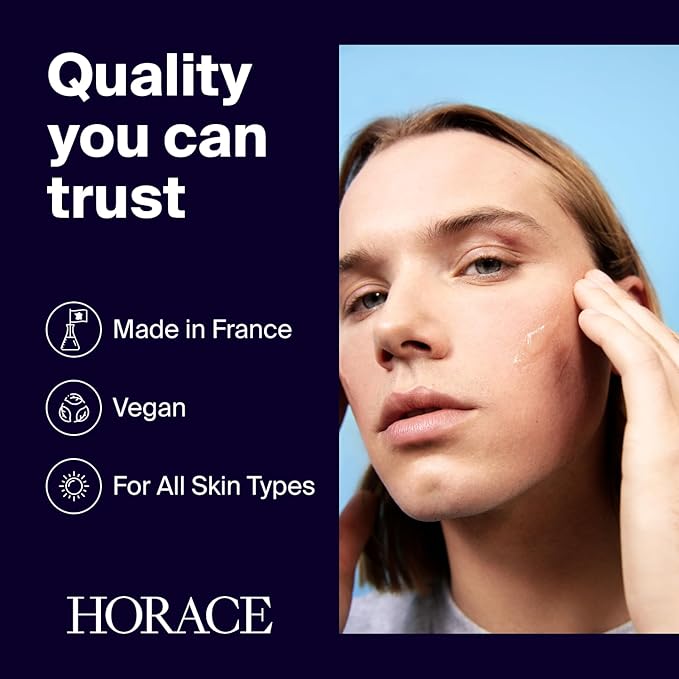 HORACE Salicylic Acid + Niacinamide Face Serum for Men β Anti-Blemish Treatment for Pore Tightening, Smoother Skin, and Redness Reduction β Vegan Skin Care for All Skin Types β Unscented, 30ml