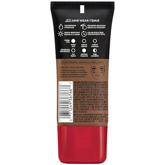 L'Oreal Paris Cosmetics Makeup Infallible Pro-Matte Liquid Longwear Foundation, Brown Suede, 1 fl oz.