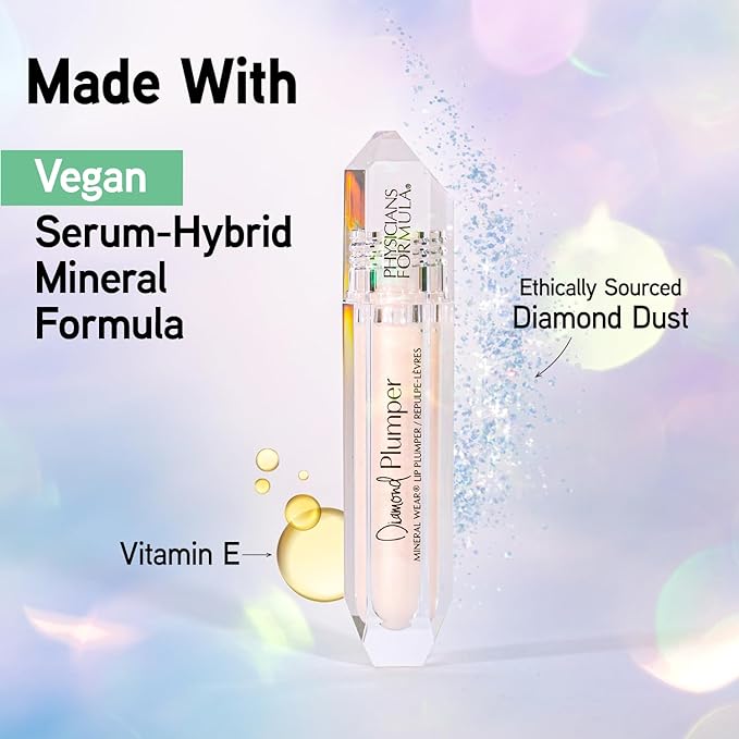 Physicians Formula Mineral Wear Diamond Lip Plumper Gloss, Dermatologist Tested Pink Radiant Cut