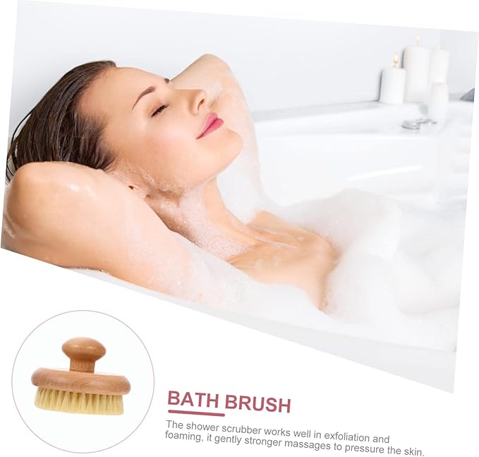 Bath Exfoliating Brush for Skin Scrubbing Handheld Shower Cleaner with Round Handle for Back Massage Lightweight and Compact Design for Home Bath Body Care