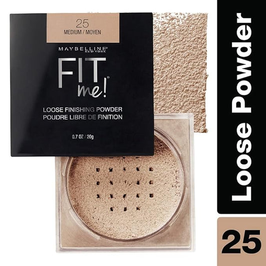 Maybelline Fit Me Loose Setting Powder, Face Powder and Finishing Makeup, Medium, 1 Count