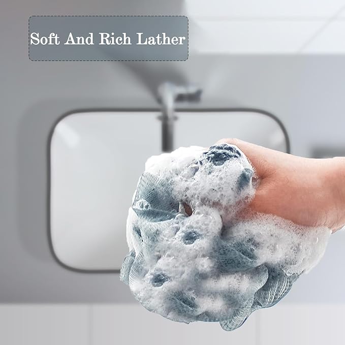Loofah Sponge 50g/Piece, Exfoliating Bath Sponge Body Scrubber for Women and Men Bath Accessories (3Pcs Mix Color) (Dark Colored)