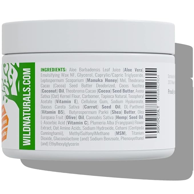 Wild Naturals Manuka Honey Moisturizer for Dry, Sensitive Skin β Eczema Relief Face Cream β Soothing Cream for Redness & Irritation β Face, Hand & Body Moisturizer for Women & Men
