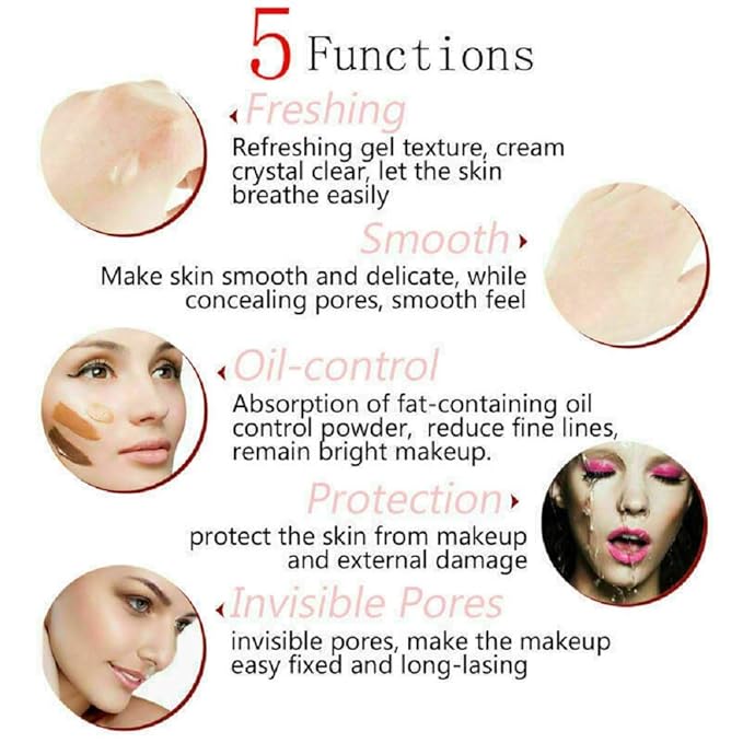 Phoera Face Primer Invisible Pores Base Oil Control Added vitamins Makeup Base Pore Filler Moisturiser Matte Finish Long Lasting Makeup Skin Pore Minimizer UK Cosmetics AquaPurity 6mlβ¦
