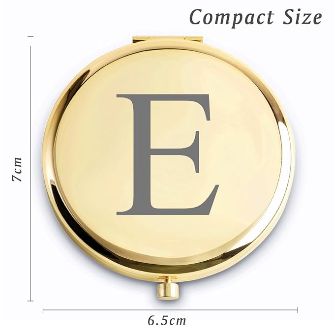 Personalized Gifts for Women Girls, Initial Compact Mirror, Unique Mothers Day Birthday Gifts for Friends Mom Wife Grandma Sister Daughter, 2025 Graduation Gifts for Her College Medical High School