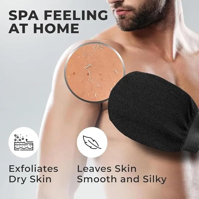 Exfoliating Glove for Body β 100% Natural Viscose | Dead Skin Remover for Silky Smooth & Glowing Skin | Deep Exfoliation Mitt