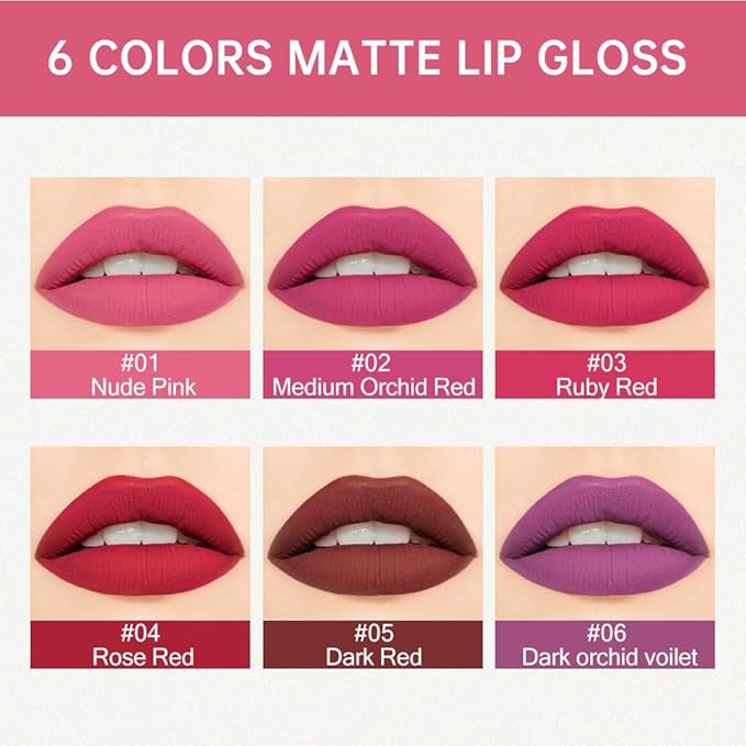 evpct 2Pcs Ruby Red Matte Lip Liner and Lipstick Lip Gloss Pencils Makeup Set Kit for Women, Lip Stains Long Lasting Waterproof 24