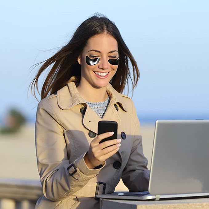 Adofect 30 Pairs Black Collagen Under Eye Mask Anti-Aging Hyaluronic Acid Eye Patches for Moisturizing & Reducing Dark Circles, Luxury Gift for Women and Men, Black