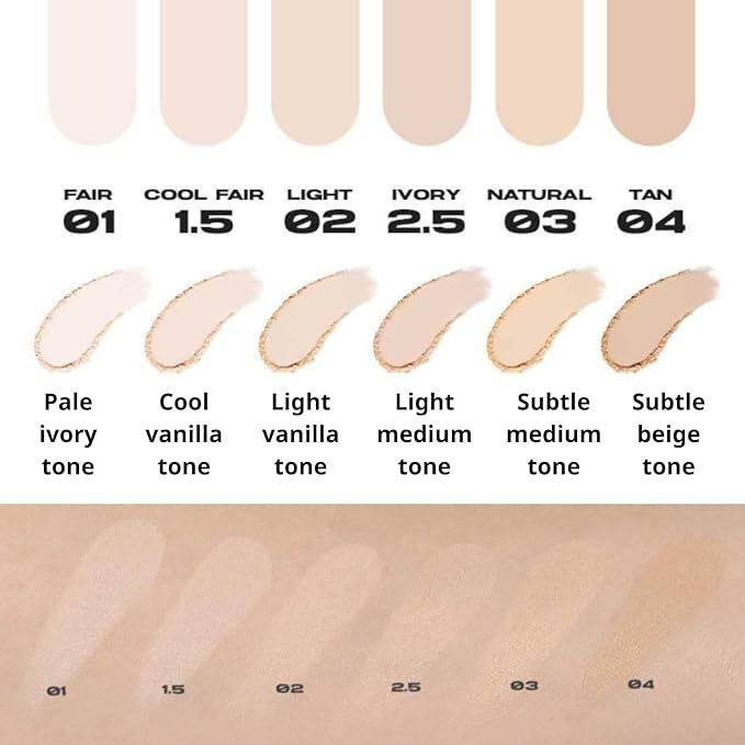 Blur Powder Pact 0.32oz - Pressed Powder Compact with Mirror and Puff Makeup Setting Finishing Blurring Natural Translucent Lightweight Face Sebum Oil Control Vegan Formula (1.5 COOL FAIR)
