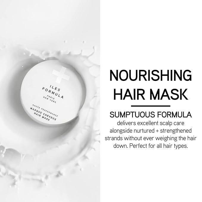 ILES FORMULA Hair Mask β Deep Conditioning Hair Treatment for Dry, Damaged, Frizzy Hair - Lightweight Hair Repair Mask with Tucuma Butter, Macroloba Seed, Vitamins B5 & E | Hydrating, Color-Safe