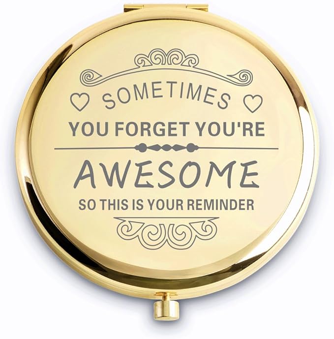 Personalized Gifts for Women Girls, Inspirational Compact Mirrors, 2025 Graduation Gifts for Her, Unique Mothers Day Birthday Gifts for Mom Sister Wife Daughter Niece, Friendship Gifts for Friends
