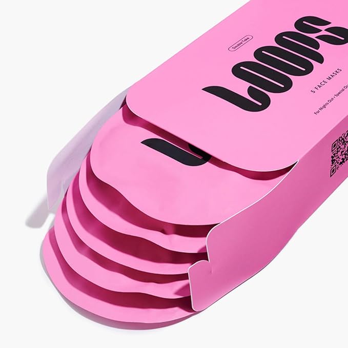 LOOPS DOUBLE TAKE - Glow Hydrogel Korean Face Mask - Calms & Soothes Skinβs Surface - Helps Refine Pores & Brighten Face, Glowing and Luminous - For All Skin Types - 5 pc