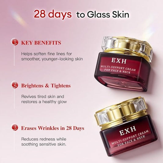 EXH Anti-Wrinkle Face Cream & Lotion – Firming, Lifting & Hydrating Moisturizer, Reduces Fine Lines, Improves Elasticity & Brightens Skin Tone for Youthful Radiance