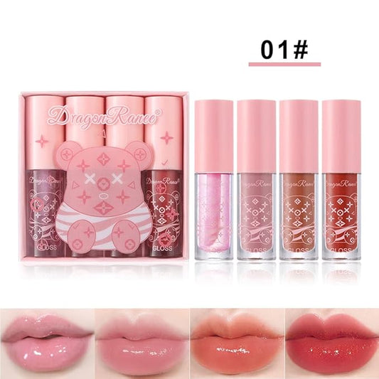 8 Colors Tinted Lip Gloss Set Hydrating Lip Glow Oil Plumping Lip Moisturizing Transparent Lip Care Oil Shiny Jelly Lip Gloss for Women and Girls (A)