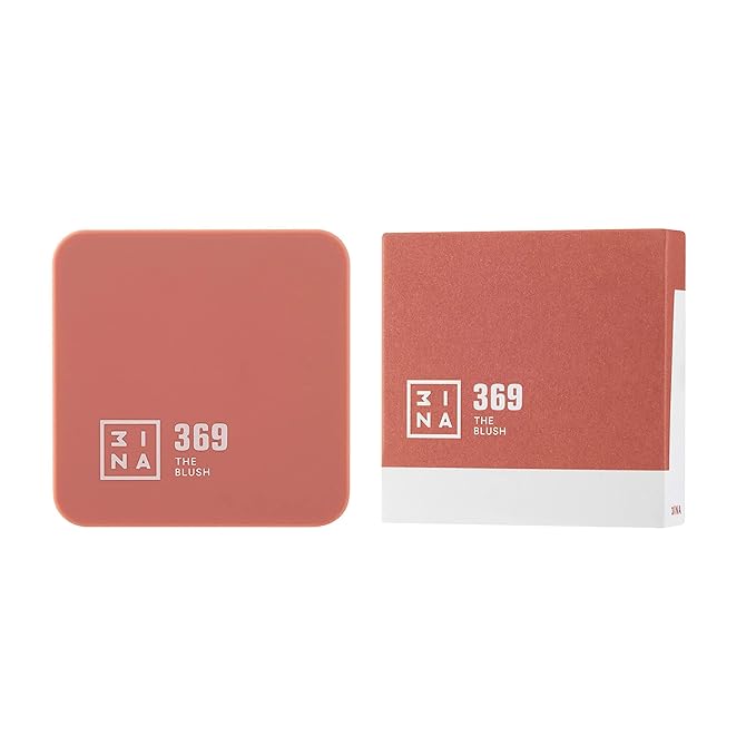 3INA The Blush 369 - Natural, Light Mineral Powder Blush For Sensitive Skin - Blendable, Buildable Rouge To Give Skin A Pigmented, Dewy Glow - Vegan, Cruelty Free, Eco Friendly Blush Makeup - 0.26 Oz