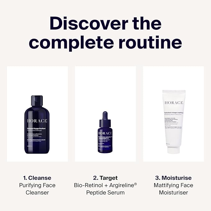 HORACE Salicylic Acid + Niacinamide Face Serum for Men β Anti-Blemish Treatment for Pore Tightening, Smoother Skin, and Redness Reduction β Vegan Skin Care for All Skin Types β Unscented, 30ml