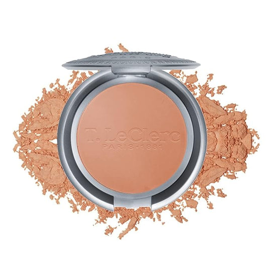 T. Leclerc Compact Pressed Powder - Super-Blendable Face Makeup Longwear Portable Matte Finish for Radiant Natural Medium to Full Coverage Airbrushing Mineral Based For Pores & Imperfections (Canelle)
