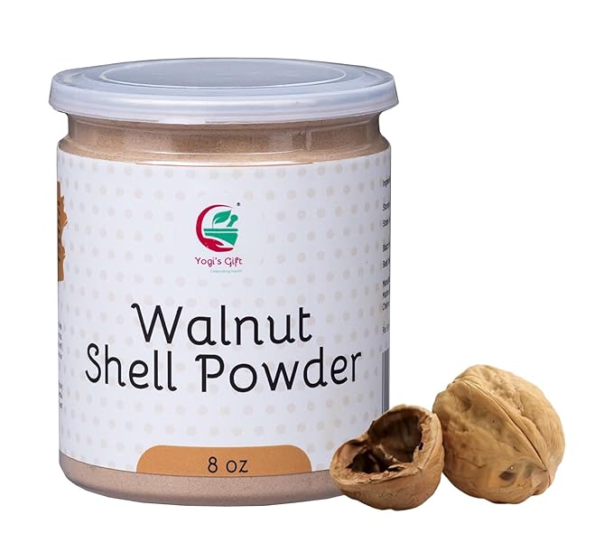 Ground Walnut Shells/Walnut Shell Powder 8oz | Great for Face Scrub | Natural Exfoliant for Soap Making | by Yogi's Gift ยฎ