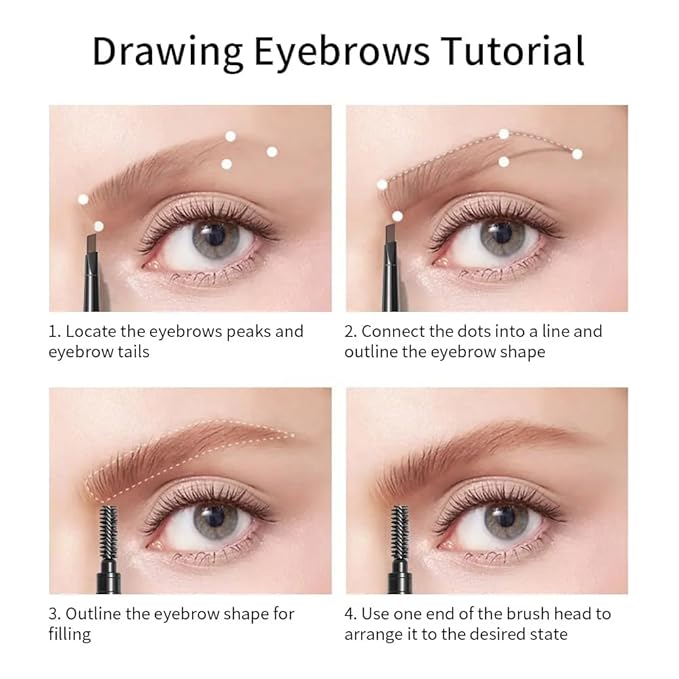 long lasting and waterproof Triangle eyebrow Pencil With Brush (Dark Brown)