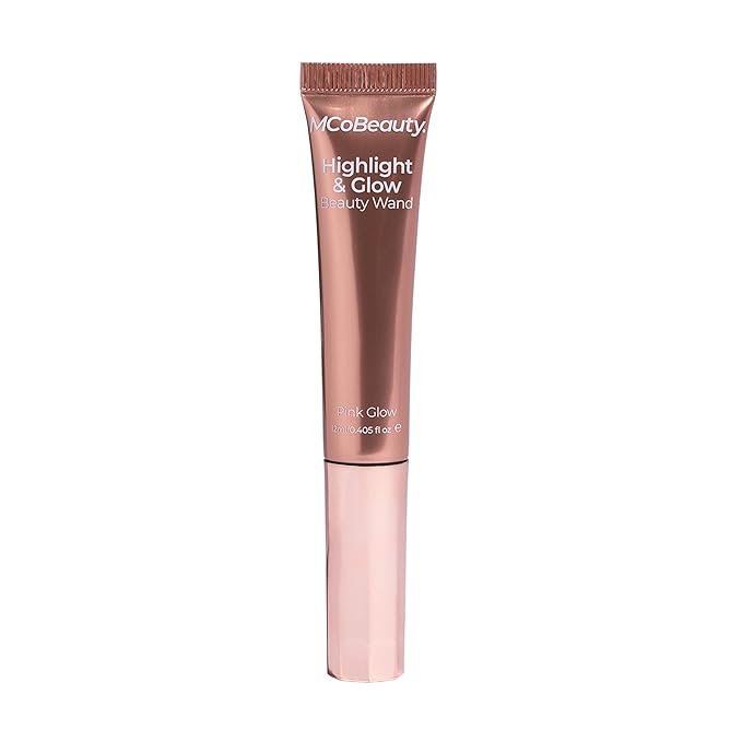 MCoBeauty Highlight & Glow Beauty Wand, Pink Glow, Luminous Highlight for Radiance Skin, Vegan, Cruelty Free Cosmetics
