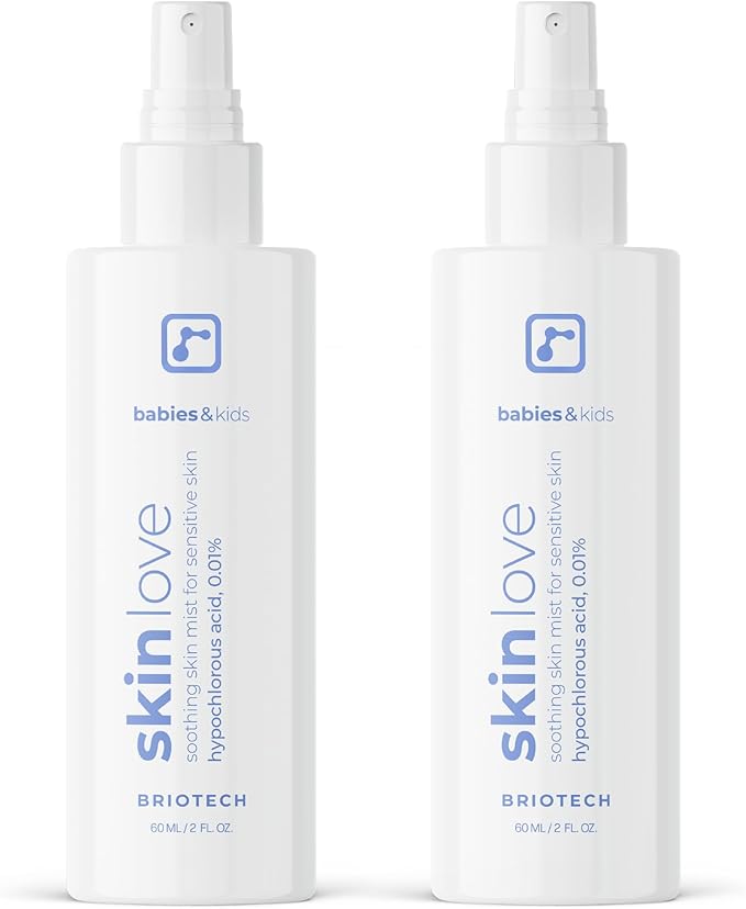 Briotech Baby Skin Love Spray | Gentle Hypochlorous Acid Mist for Soothing, Calming & Cleansing Delicate Skin | Pediatrician-Approved, Hypoallergenic & Added Fragrance-Free | 2 oz (2 Pack)