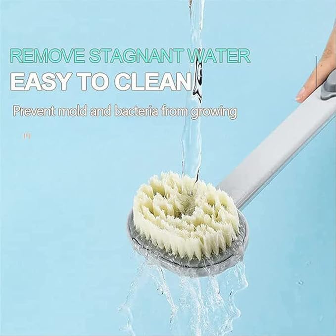 Liquid Bath Brush with Long Handle, Detachable Back Brush with Soap Dispenser Body Wash Brush Long Handled Bath for Massage Cleaning Brush Exfoliating Brush Back Care Shower Brush