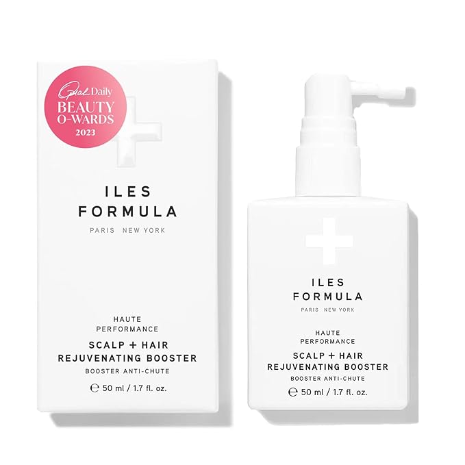 ILES FORMULA Scalp & Hair Rejuvenating Booster β Reduces Hair Loss Signs, Boosts Growth & Thickness, Botanically Derived Breakthrough Blend with Procapil, Tomato, Apple & Wasabi Extracts (1.7 Fl Oz)