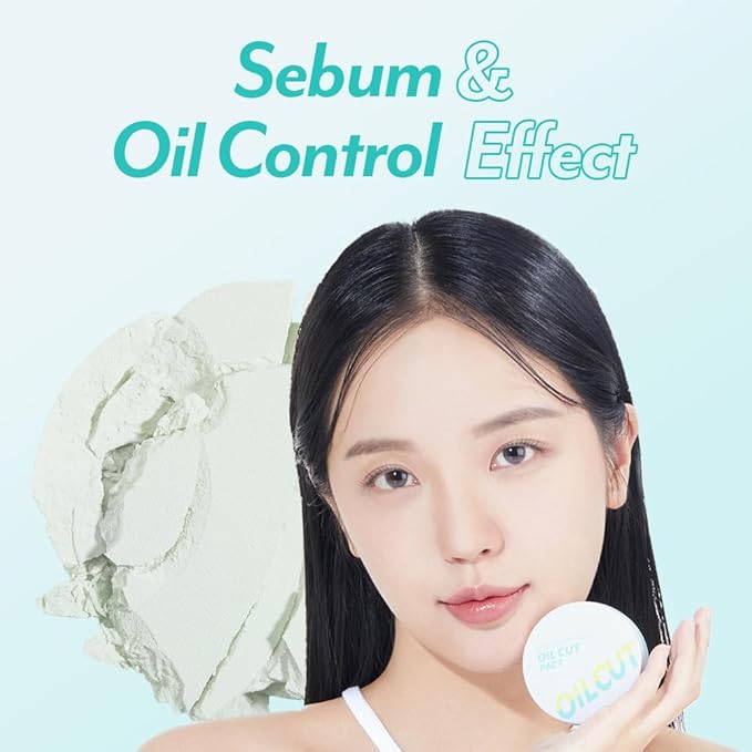 I'M MEME Compact - Oil Cut Pact | Skin Mattifying, Sebum Absorbing, Korean Pressed Setting Powder, for Blurring Effect, Makeup Foundation, Translucent Compact, Oily Skin, Natural Coverage, 0.35 Oz