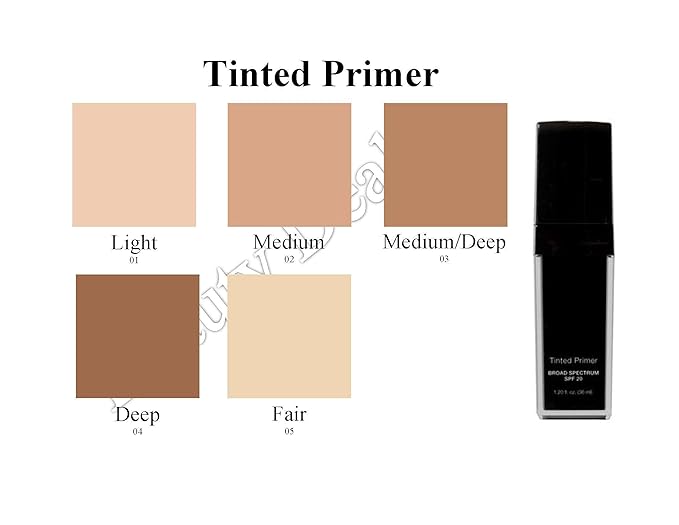 Beauty Deals Tinted Face Primer Broad Spectrum SPF 20 Hydrates Smooths and Protects Skin (Medium/Deep)