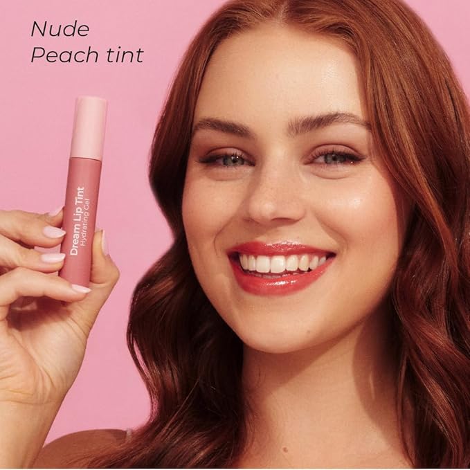 MCoBeauty Dream Lip Tint Hydrating Gel - Nude Peach, Long-Lasting, Semi-Matte, Vegan, Cruelty Free Cosmetics